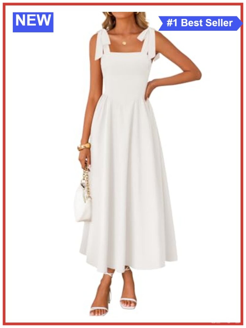 Boho Sleeveless Square Neck Maxi Dress with Adjustable Spaghetti Straps